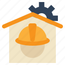 home, construction, building, gear, cog, safety, hat