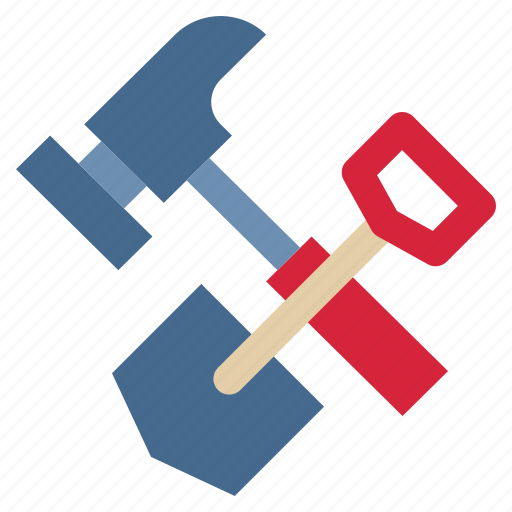 Shovel, hammer, construction, tool, work icon - Download on Iconfinder