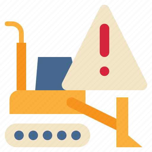 Tractor, tool, beware, construction, exclamation icon - Download on Iconfinder