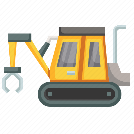 Clamshell, constructioncar, transportation, truck, bulldozer icon - Download on Iconfinder