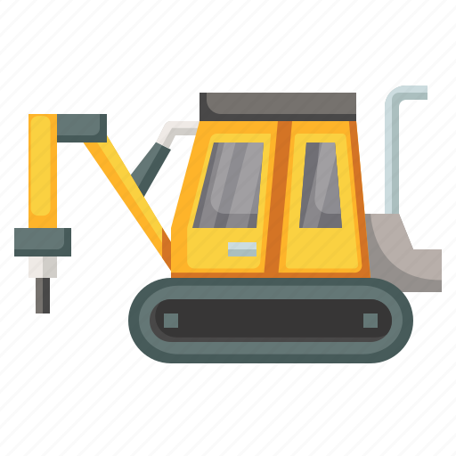 Hammer, excavator, constructioncar, transportation, truck, bulldozer icon - Download on Iconfinder