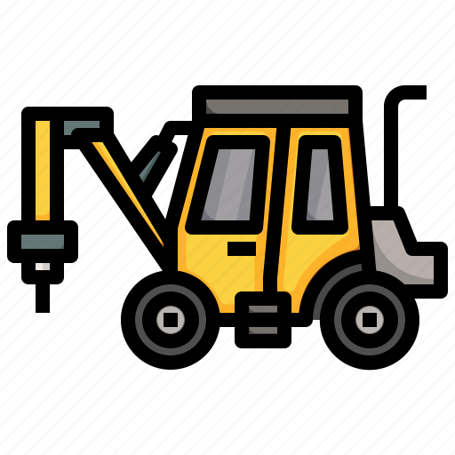 Wheel, hammer, constructioncar, transportation, truck, bulldozer icon - Download on Iconfinder