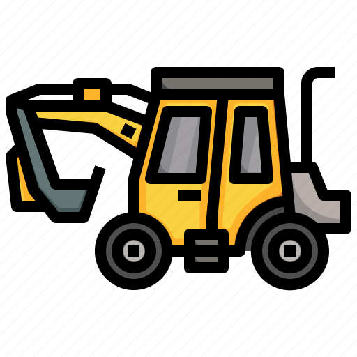 Wheel, excavator, construction, car, transportation, truck, bulldozer icon - Download on Iconfinder