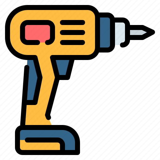 Construction, drill, driller, drilling, hand drill, repair, tool icon - Download on Iconfinder