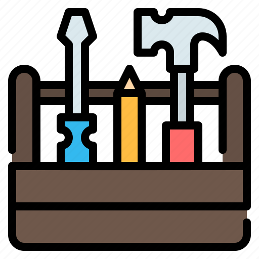 Box, construction, hammer, repair, screwdriver, tool, toolbox icon - Download on Iconfinder