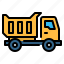 cargo, construction, dump truck, transportation, trash truck, truck, vehicle 