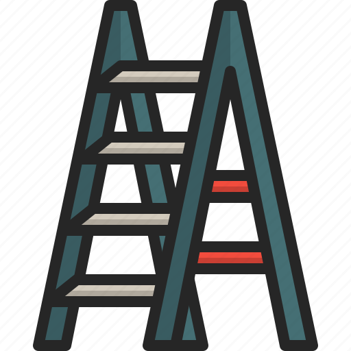 Construction, equipment, ladder, maintenance, stepladder, climb icon - Download on Iconfinder