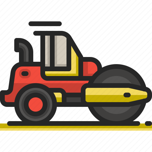 Construction, machine, industrial, pressure, tractor, building, road roller icon - Download on Iconfinder