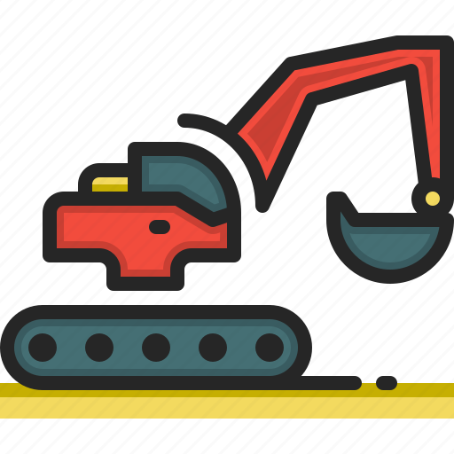 Excavator, construction, digger, caterpillar, industrial icon - Download on Iconfinder
