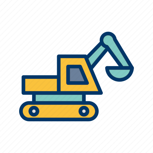 Bulldozer, excavator, heavy machinery icon - Download on Iconfinder