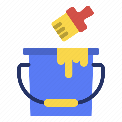 Construction, paintbucket, color, painting, tool, fill, brush icon - Download on Iconfinder