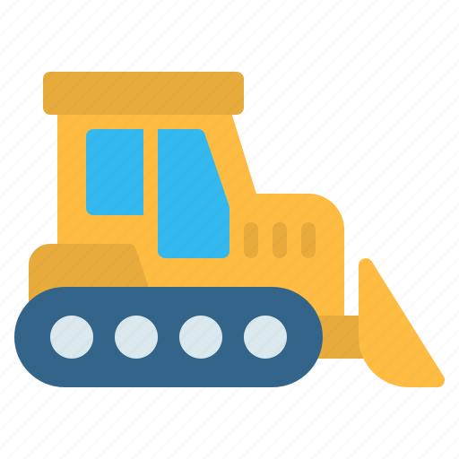 Bulldozer, construction, excavator, heavy vehicle, machinery, transportation, vehicle icon - Download on Iconfinder