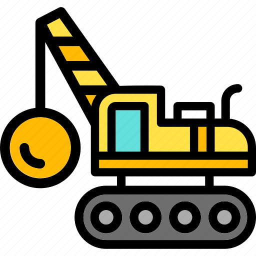 Wrecking, crane, transport, construction, vehicle icon - Download on Iconfinder