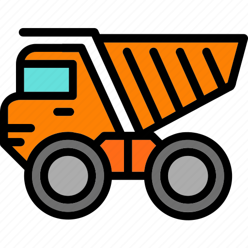 Dump, truck, transport, construction, vehicle icon - Download on Iconfinder
