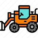 bulldozer, work, transport, construction, vehicle