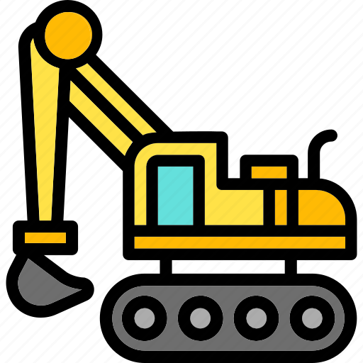 Compact, excavator, transport, construction, vehicle icon - Download on Iconfinder