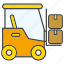box, car, forklift, loading, vehicle, warehouse 