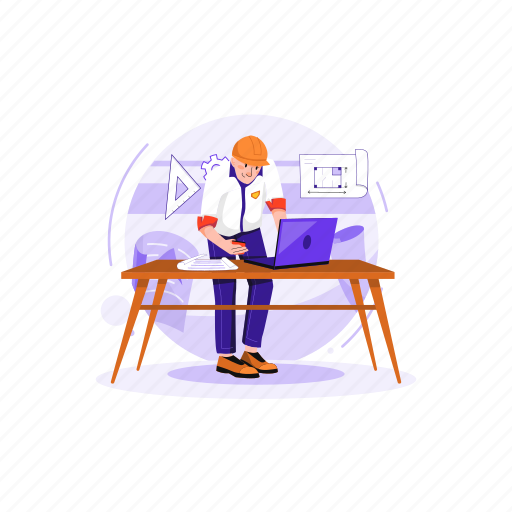 Worker, construction, project, structure, site, home, process illustration - Download on Iconfinder