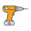 drill, electric, machine, screwdriver, tool, power drill