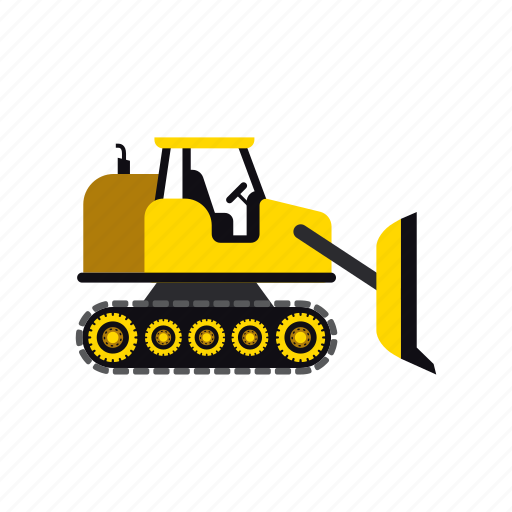 Bulldozer, construction, heavy, loader, transportation, truck, vehicle icon - Download on Iconfinder
