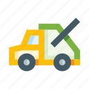 truck, construction, equipment, machine, vehicle, garbage, transport