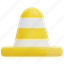 cone, construction, traffic, safety, danger, bollards, post, 3d 