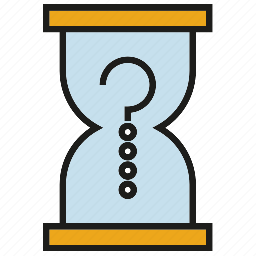 Clock, question mark, sand clock, time, wait icon - Download on Iconfinder