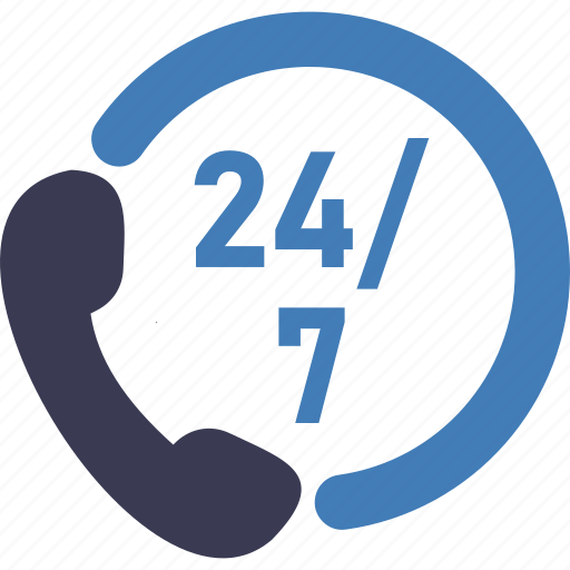 Call center, 24x7, time, hour, service, support, phone icon - Download on Iconfinder