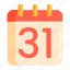 31, calendar, date, event 