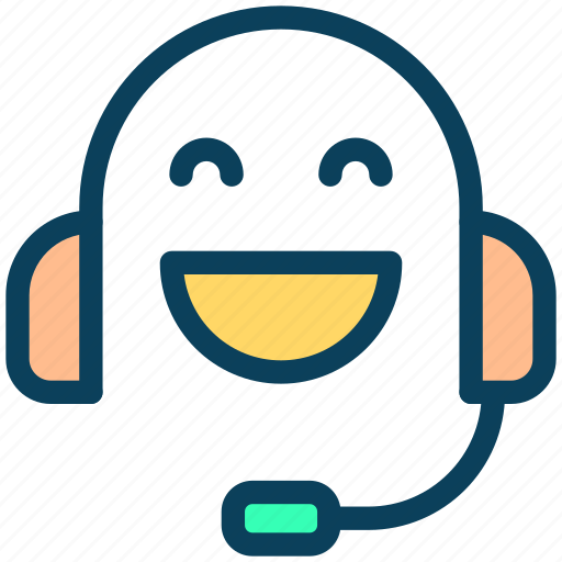 Contact, happy, headphone, helpline, headset, support icon - Download on Iconfinder