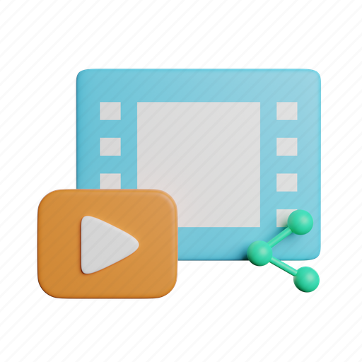 Content, video, file, movie, play 3D illustration - Download on Iconfinder