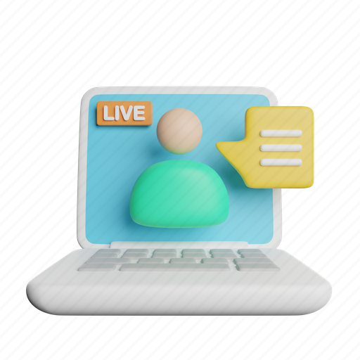 Live, streaming, front, broadcast 3D illustration - Download on Iconfinder