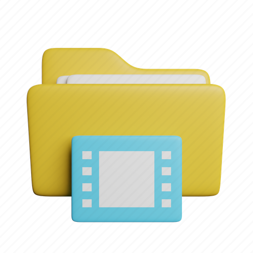 Video, folder, front, file 3D illustration - Download on Iconfinder