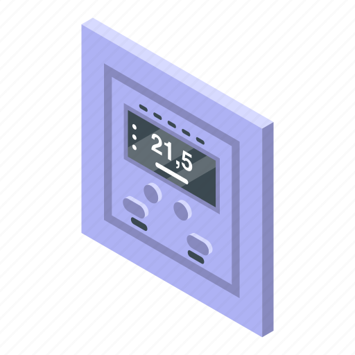 Room, temperature, control, isometric icon - Download on Iconfinder