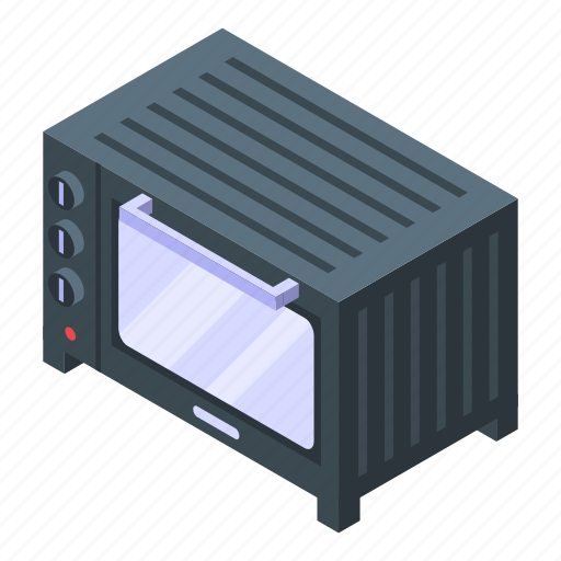Convection, oven, metal, isometric icon - Download on Iconfinder