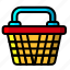 icon, color, basket, shopping, ecommerce, shop, bag 
