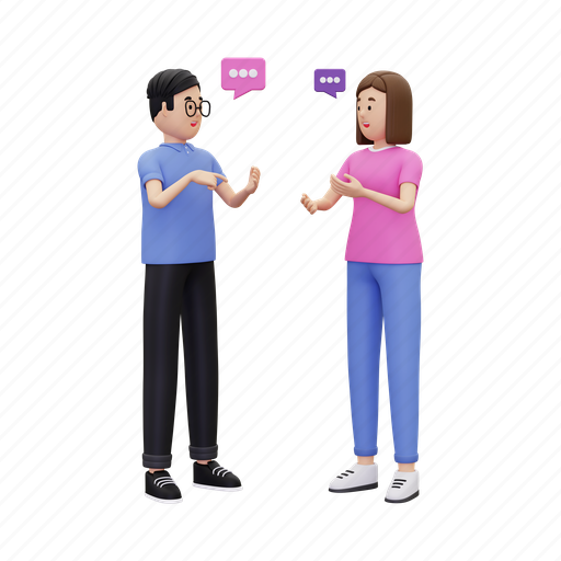 Conversation, dialogue, speech, talk, communication, discussion, interaction 3D illustration - Download on Iconfinder
