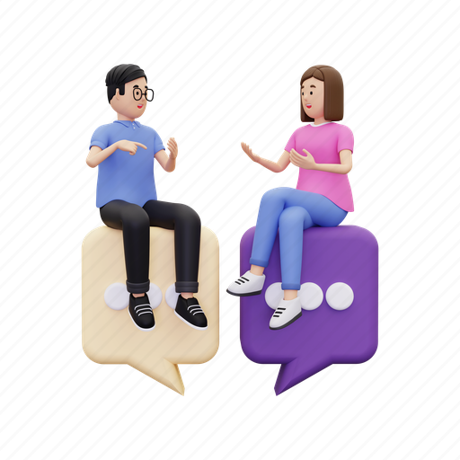 Conversation, communication, discussion, talk, interaction, chat, speech 3D illustration - Download on Iconfinder
