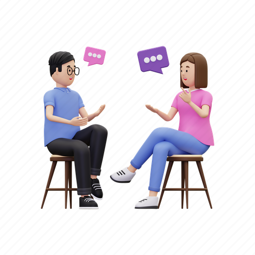 Conversation, dialogue, speech, talk, communication, discussion, chat 3D illustration - Download on Iconfinder