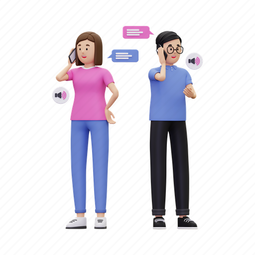 Conversation, speech, talk, dialogue, communication, discussion, telephone 3D illustration - Download on Iconfinder