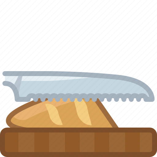 Baguette, chopping board, cooking, cutting, kitchen, knife icon - Download on Iconfinder