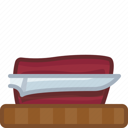 Chopping board, cooking, cutting, kitchen, knife, meat icon - Download on Iconfinder