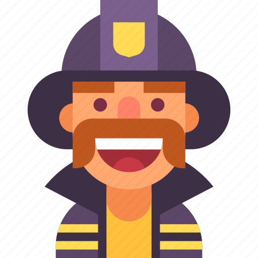 Avatar, firefighter, fireman, helmet, man, mustache, uniform icon - Download on Iconfinder