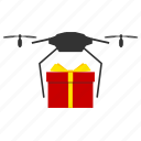 copter, delivery, gift, nanocopter, quadcopter