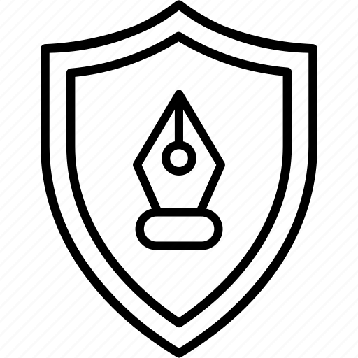 Protection, security, shield, defence, pen, nib icon - Download on Iconfinder