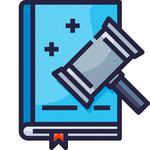 Book, hammer, judgment, law, report icon - Download on Iconfinder