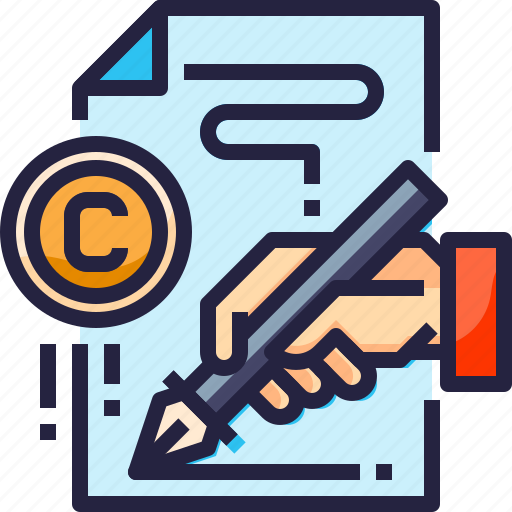 Copyright, document, paper, report, signature, write icon - Download on Iconfinder