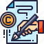 copyright, document, paper, report, signature, write 