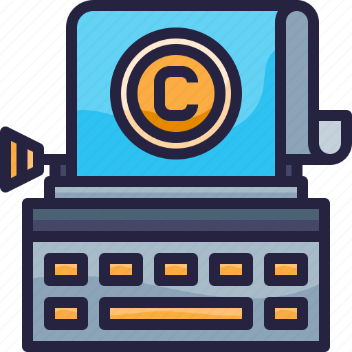 Copyright, document, report, typewriter, typing icon - Download on Iconfinder