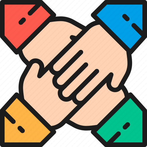 Business, color, coworking, hand, partnership, team, teamwork icon - Download on Iconfinder